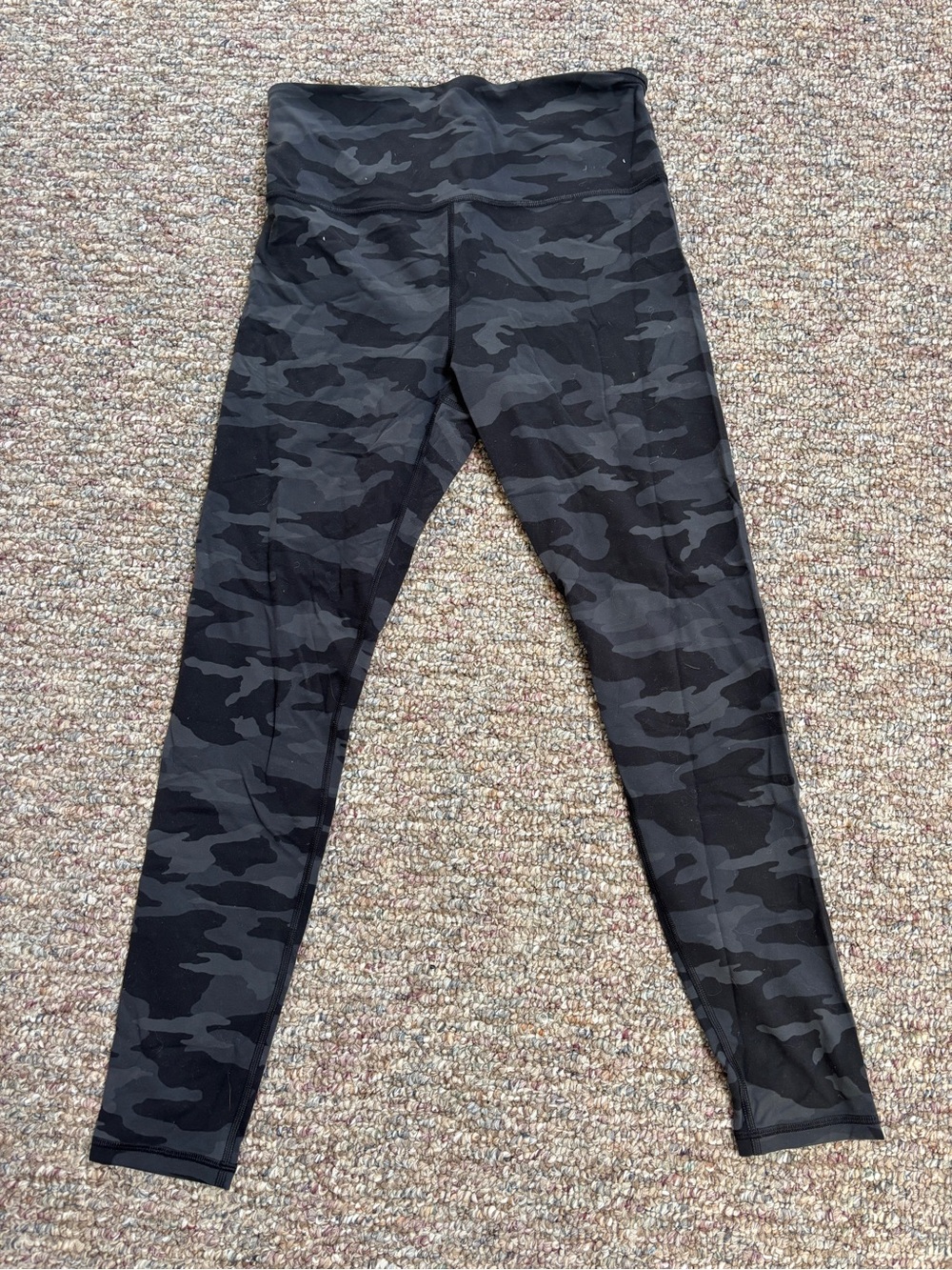 Athleta Black & Charcoal Camo High-Rise Leggings